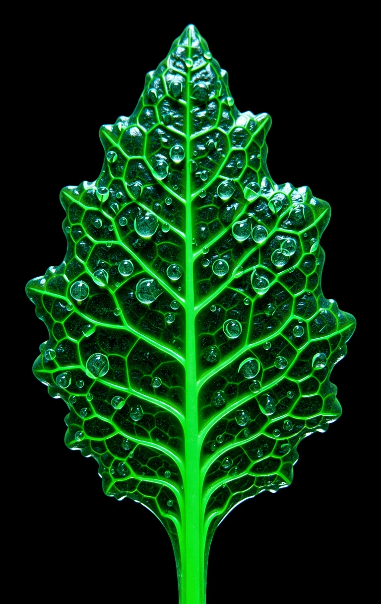 Macro scan of a medicinal leaf showing clinical botanical structure